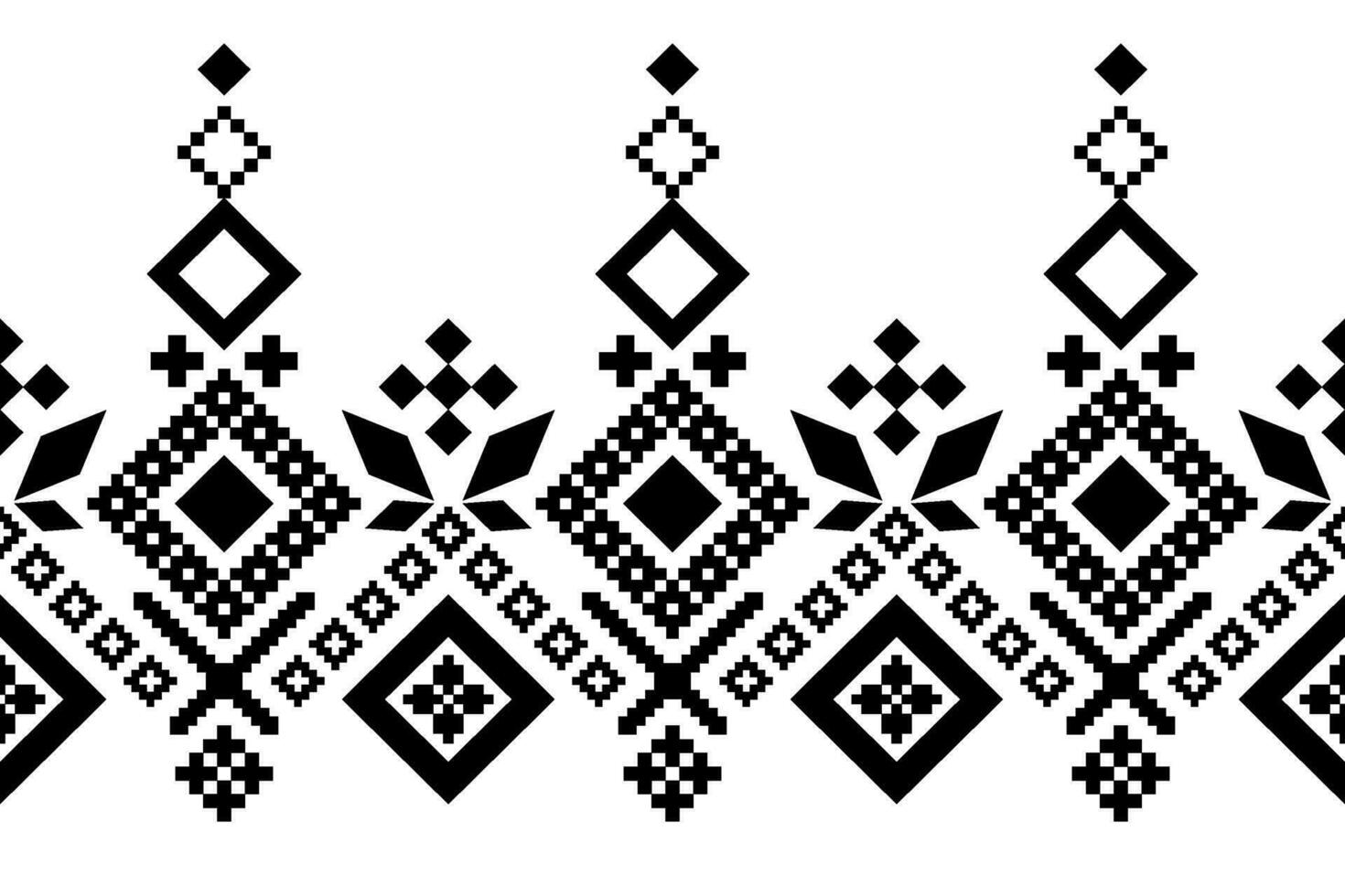 Nature vintages cross stitch traditional ethnic pattern paisley flower Ikat background abstract Aztec African Indonesian Indian seamless pattern for fabric print cloth dress carpet curtains and sarong vector