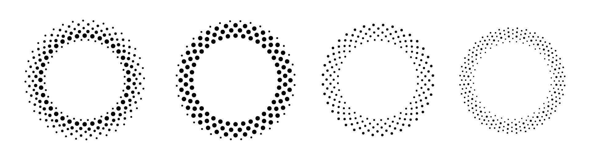 Dot Frame Set. Half Tone Dots Circles. Pop art Dot Gradient Frame Design. vector