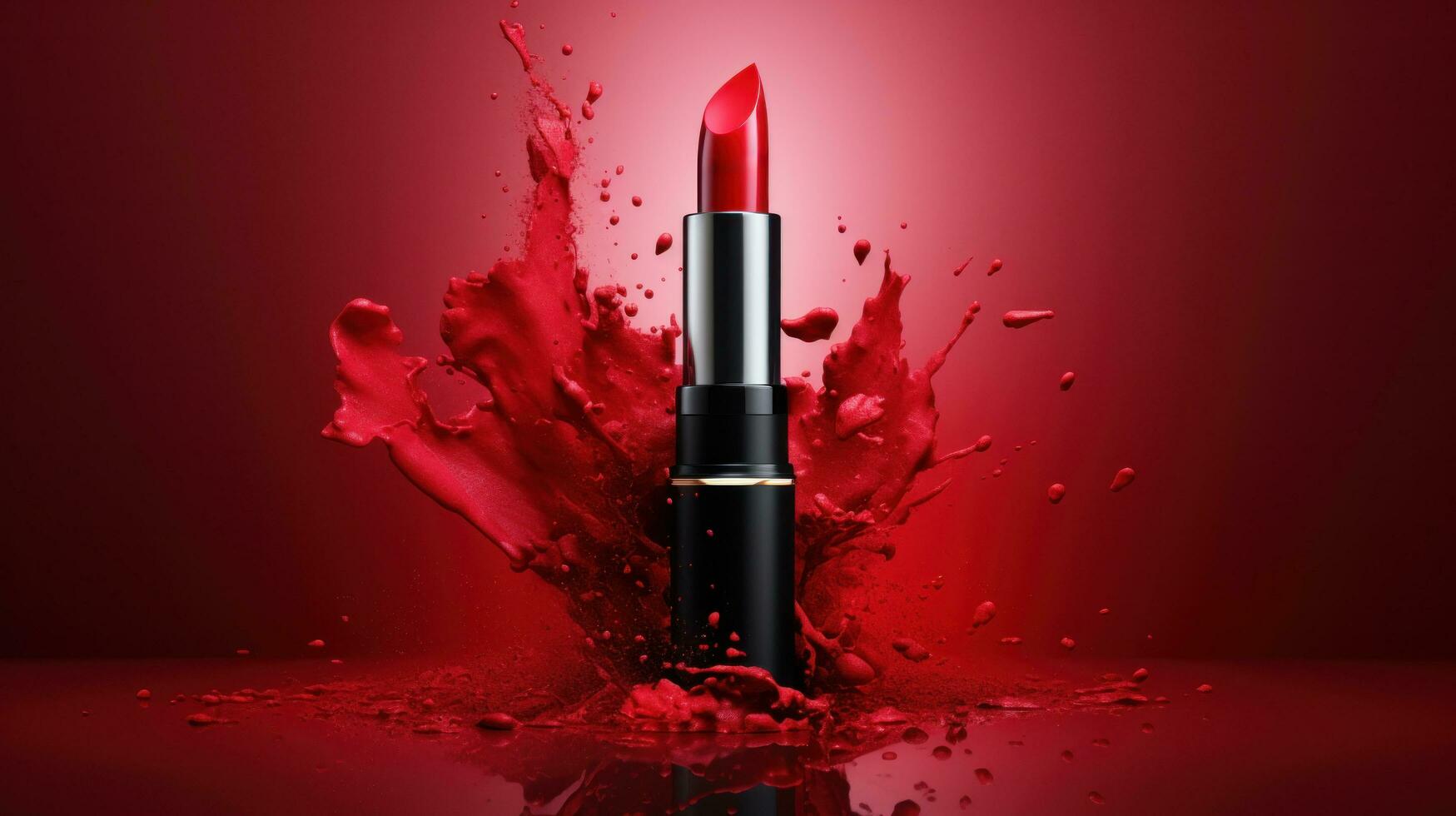 AI generated Commercial Cover Design of lipstick with copy space photo