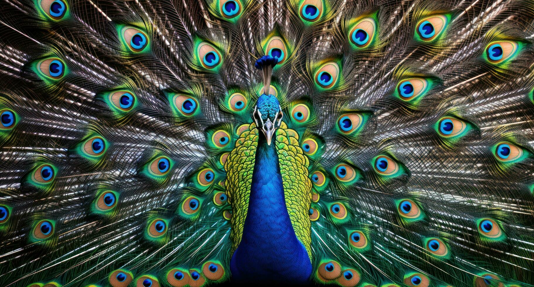 AI generated a large image of a peacock standing on something photo