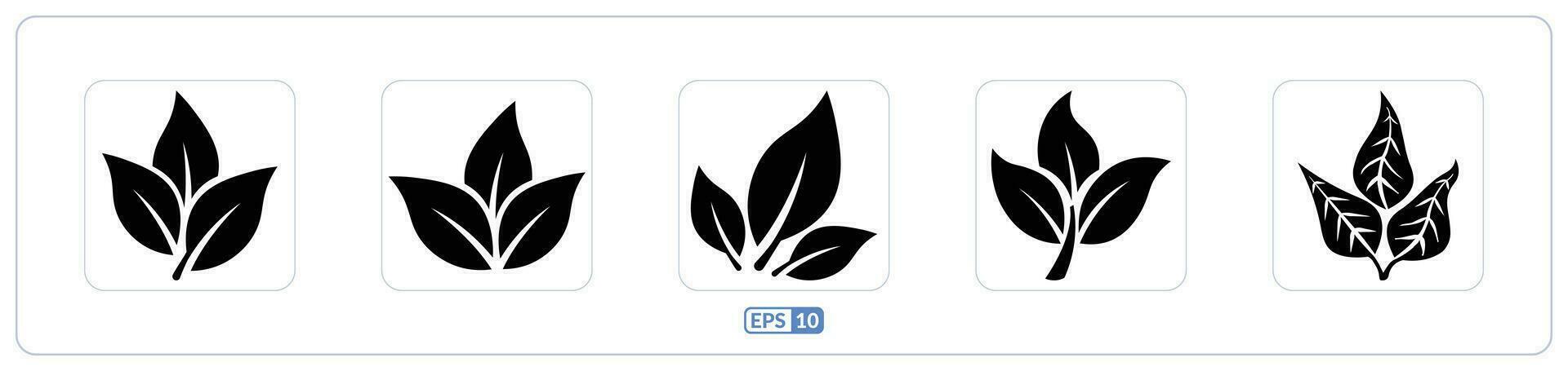 Eco green three leaf, leaves flat icon vector