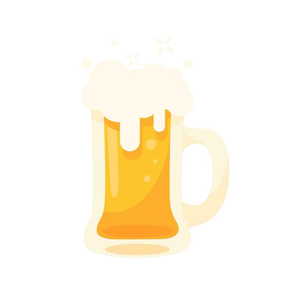 Beer in a glass with beer foam St. Patrick's Day Celebration Elements vector