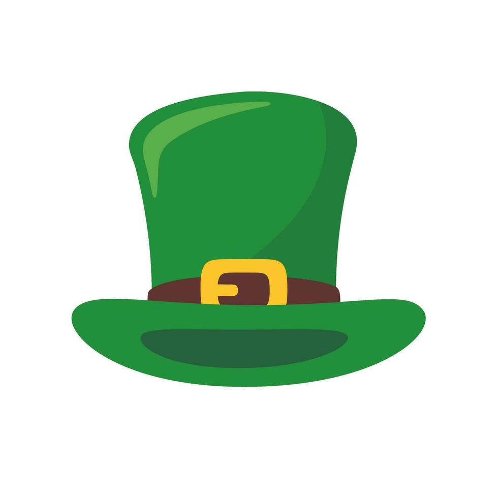 un verde parte superior sombrero con un oro cinturón. elementos para San Patricio día festival vector