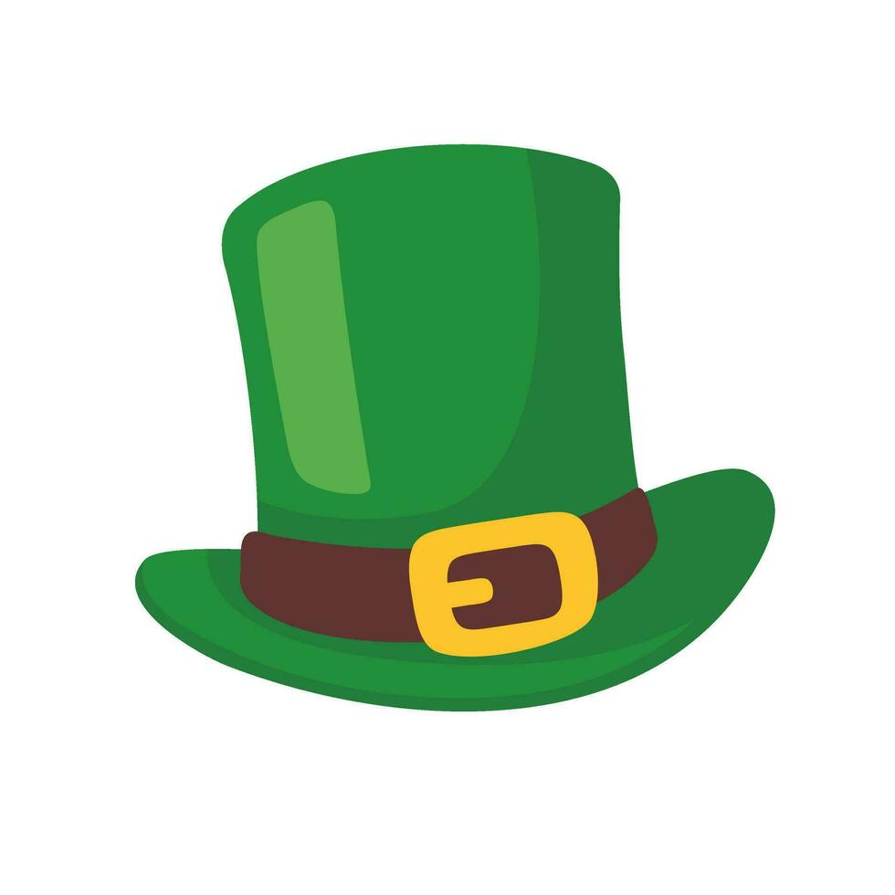 A green top hat with a gold belt. Elements for st.patrick's day festival vector