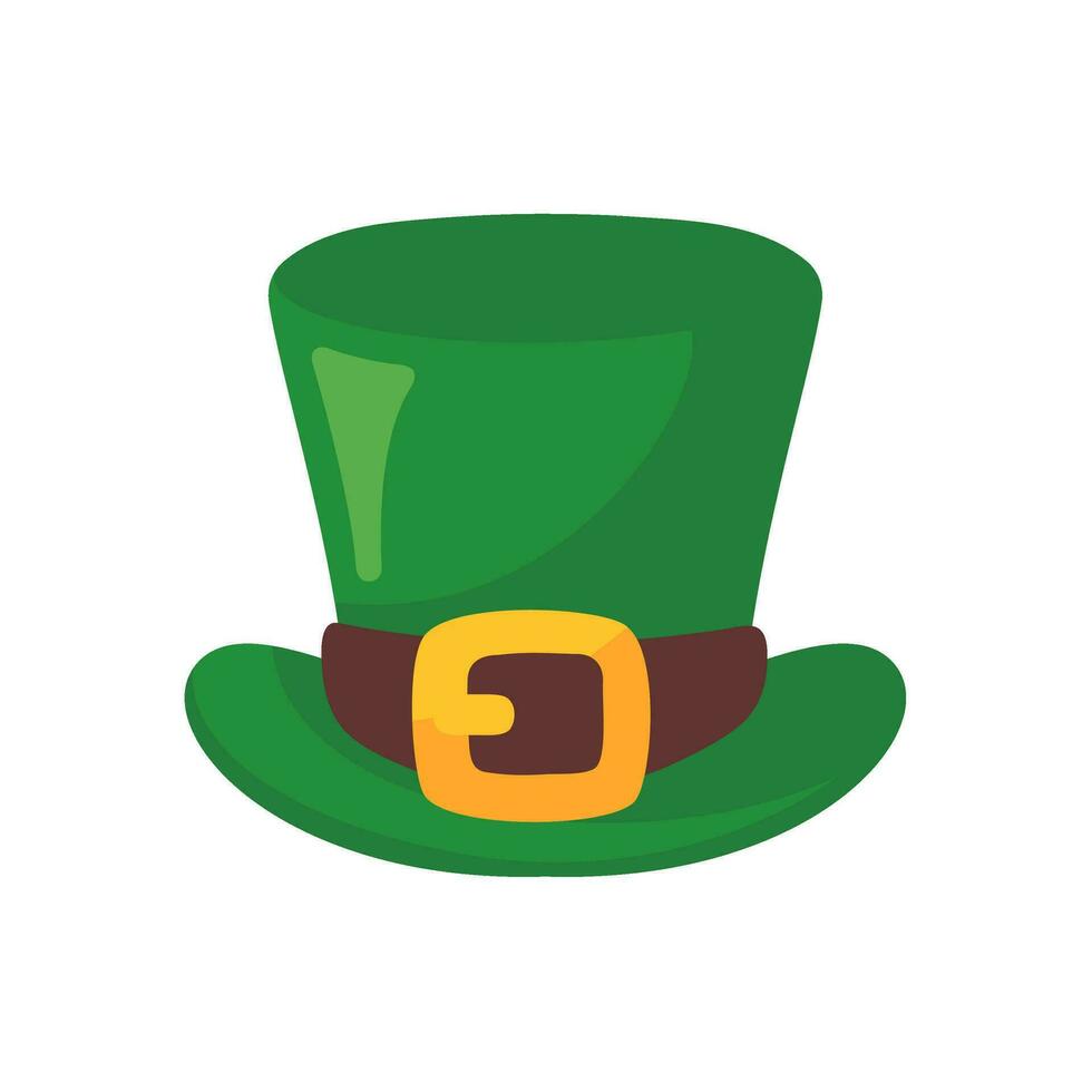 un verde parte superior sombrero con un oro cinturón. elementos para San Patricio día festival vector