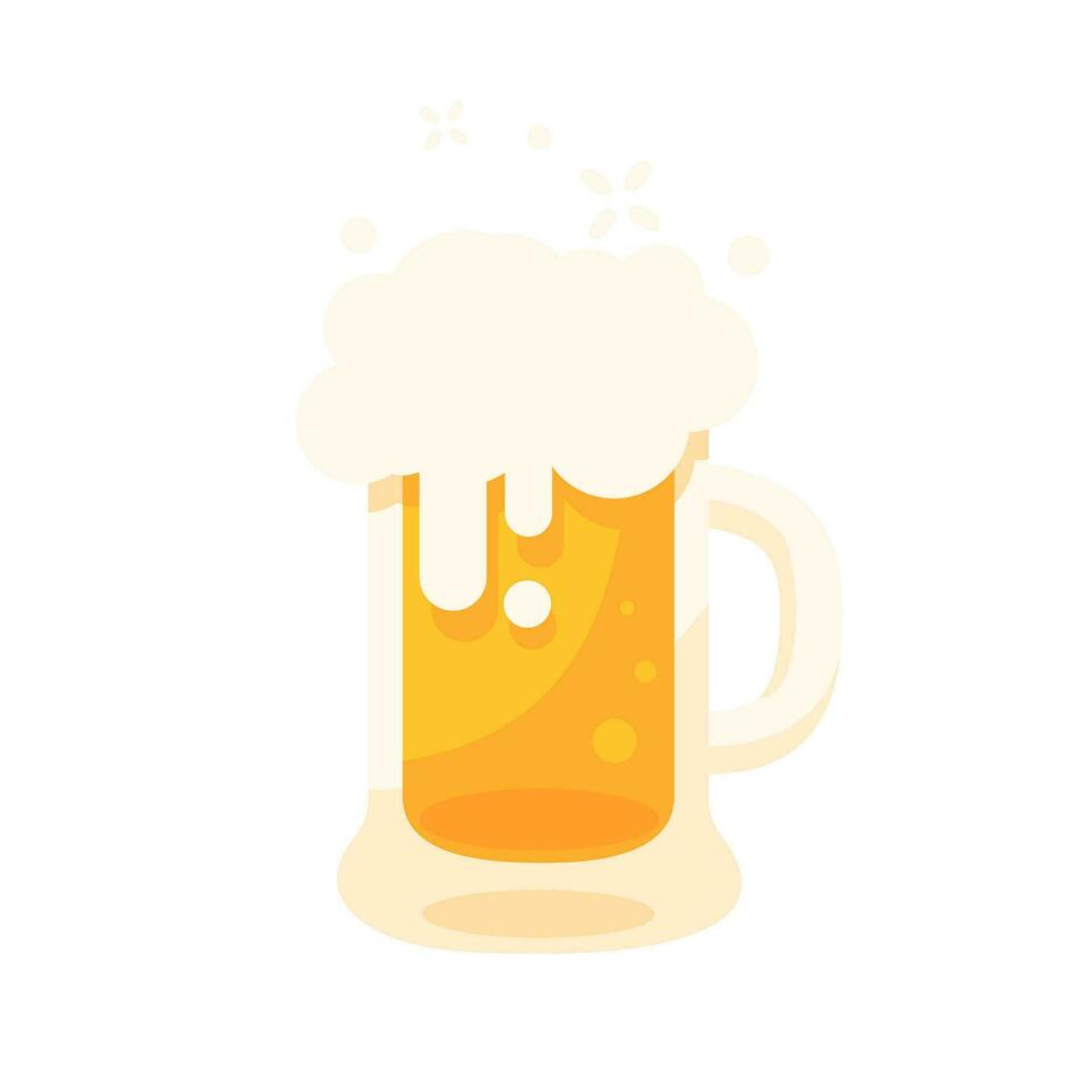 Beer in a glass with beer foam St. Patrick's Day Celebration Elements vector