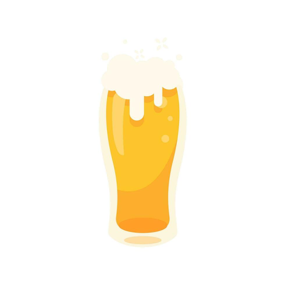 Beer in a glass with beer foam St. Patrick's Day Celebration Elements vector