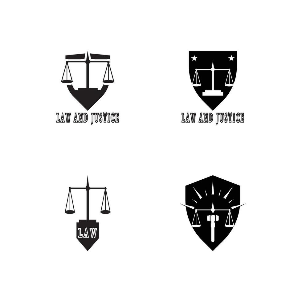 ley y justicia logo vector modelo ilustración