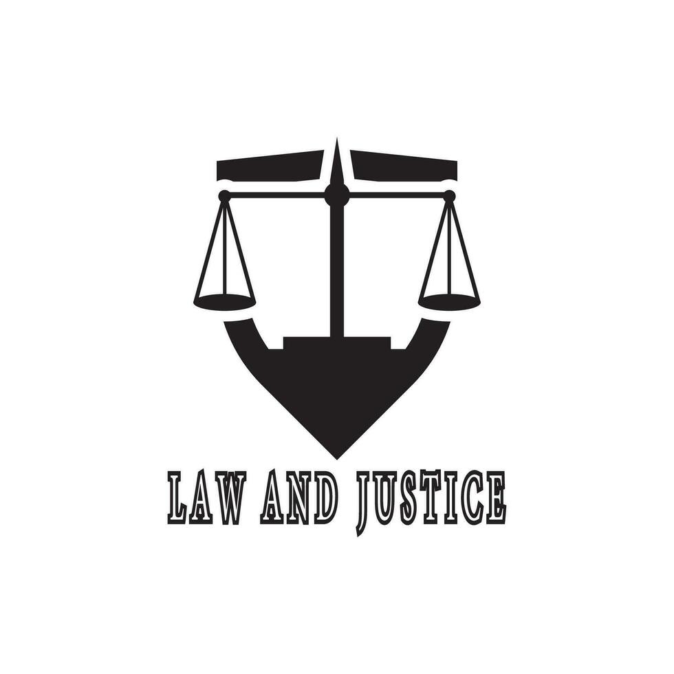 ley y justicia logo vector modelo ilustración