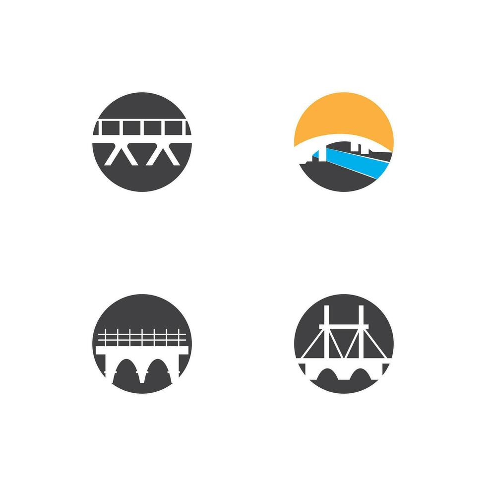 Ilustración de icono de vector de plantilla de logotipo de puente