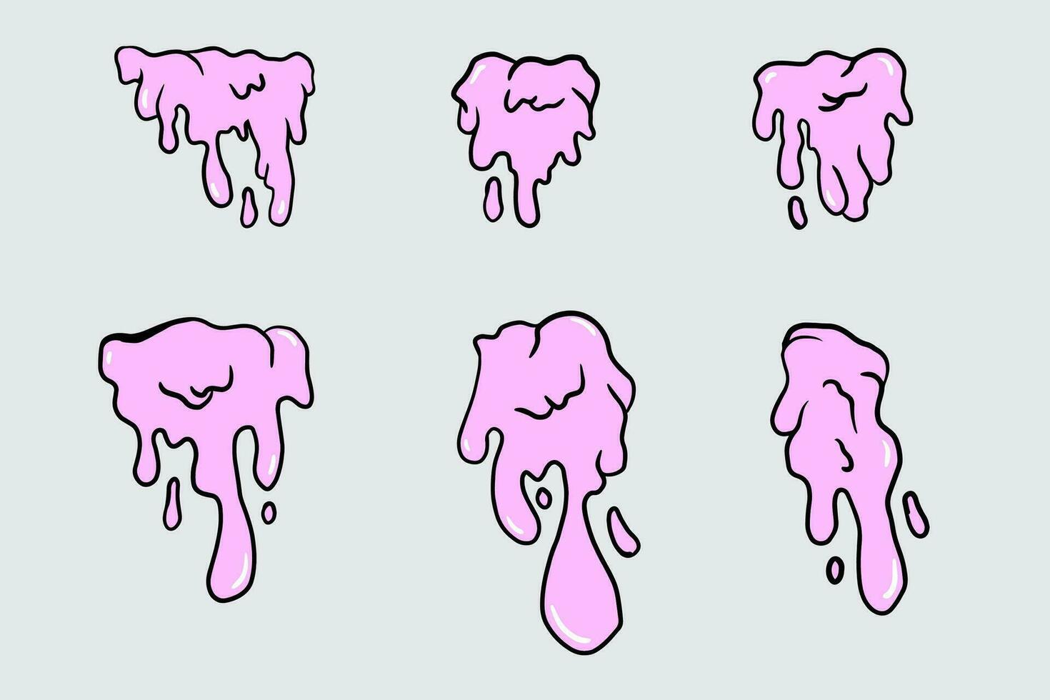 set drip spray pink and white vector design