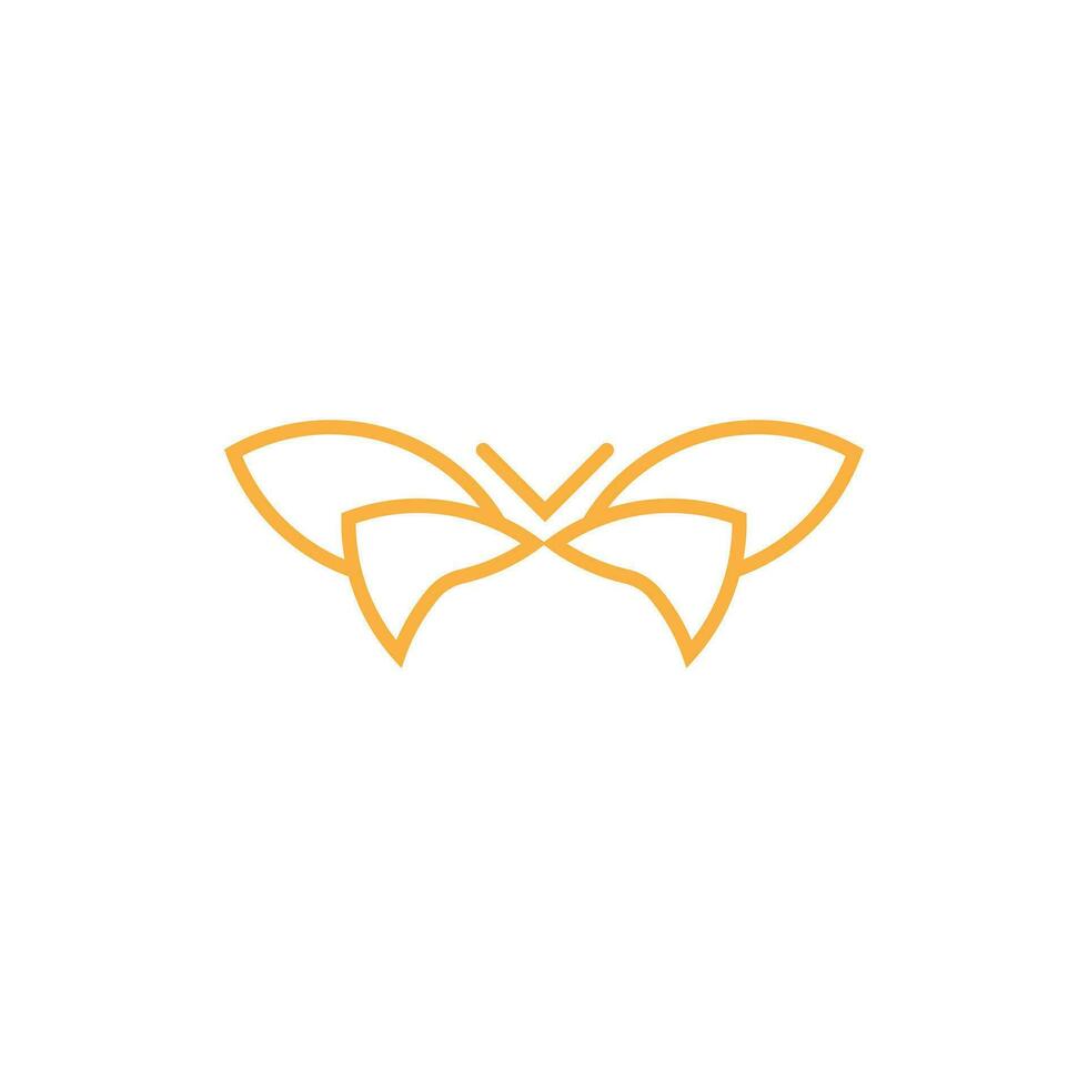 butterfly simple mono line logo vector template