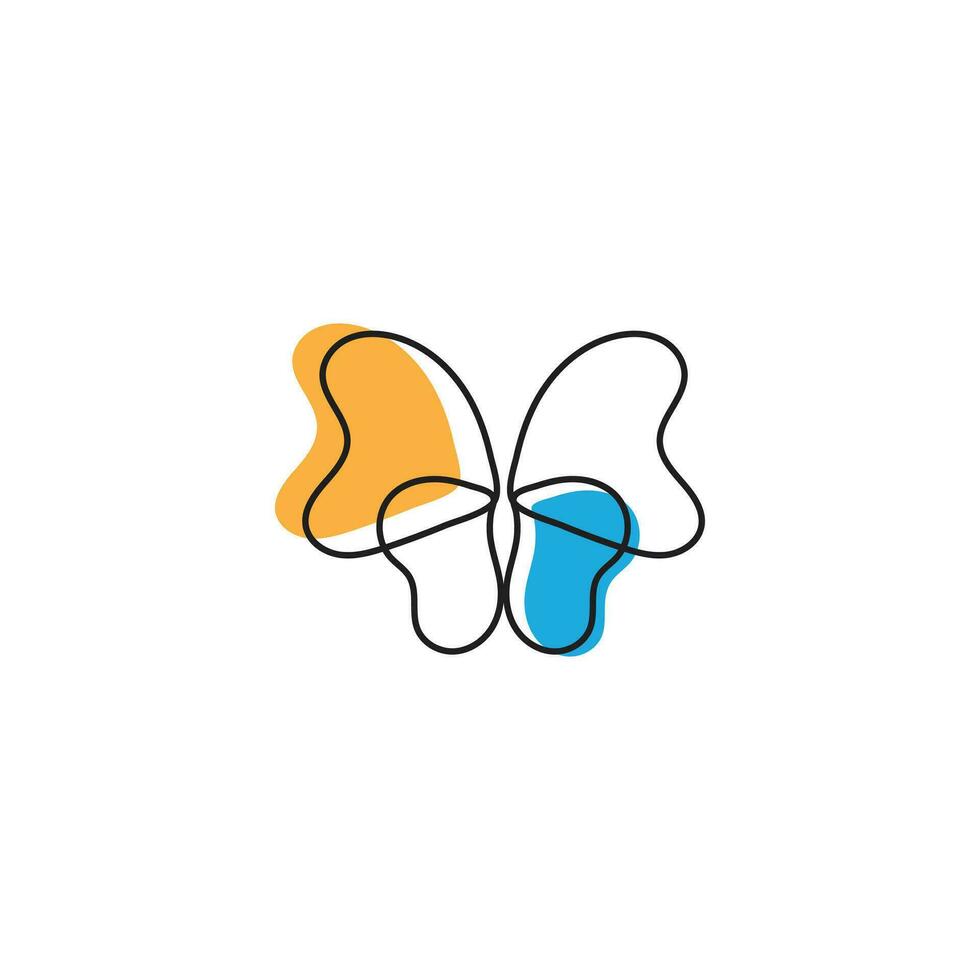 butterfly simple modern line logo, white background. vector