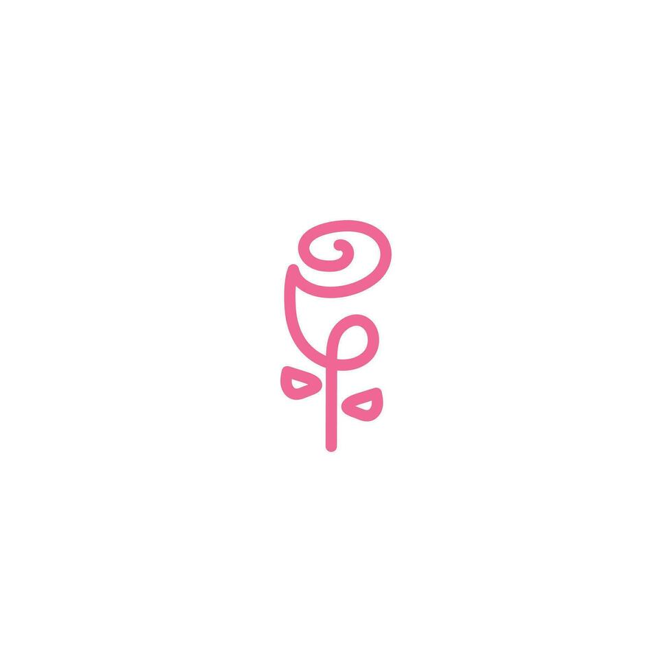 rose flower icon vector logo template