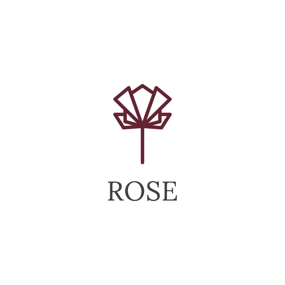 Rosa flor icono vector adecuado para productos cosméticos, spa, belleza.