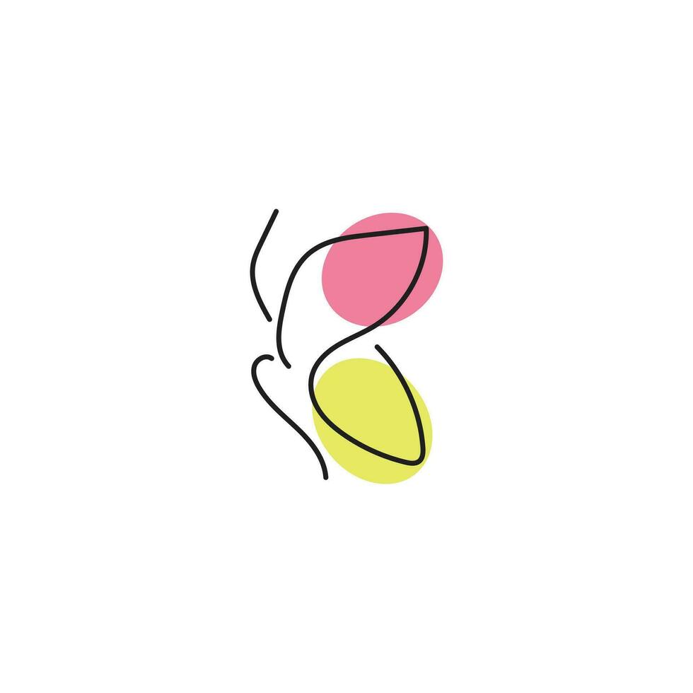 simple butterfly logo, in modern mono line style. vector