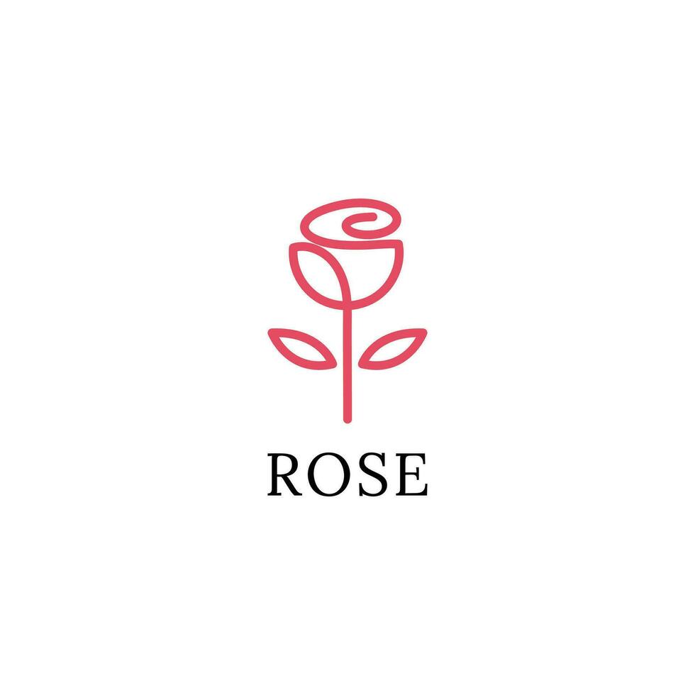 rose flower icon vector logo template