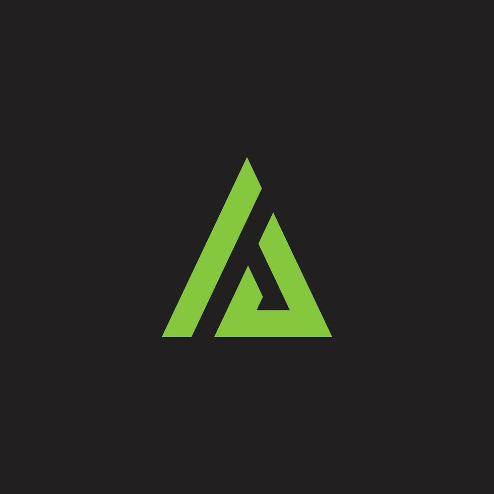 letter a simple triangle vector modern style.