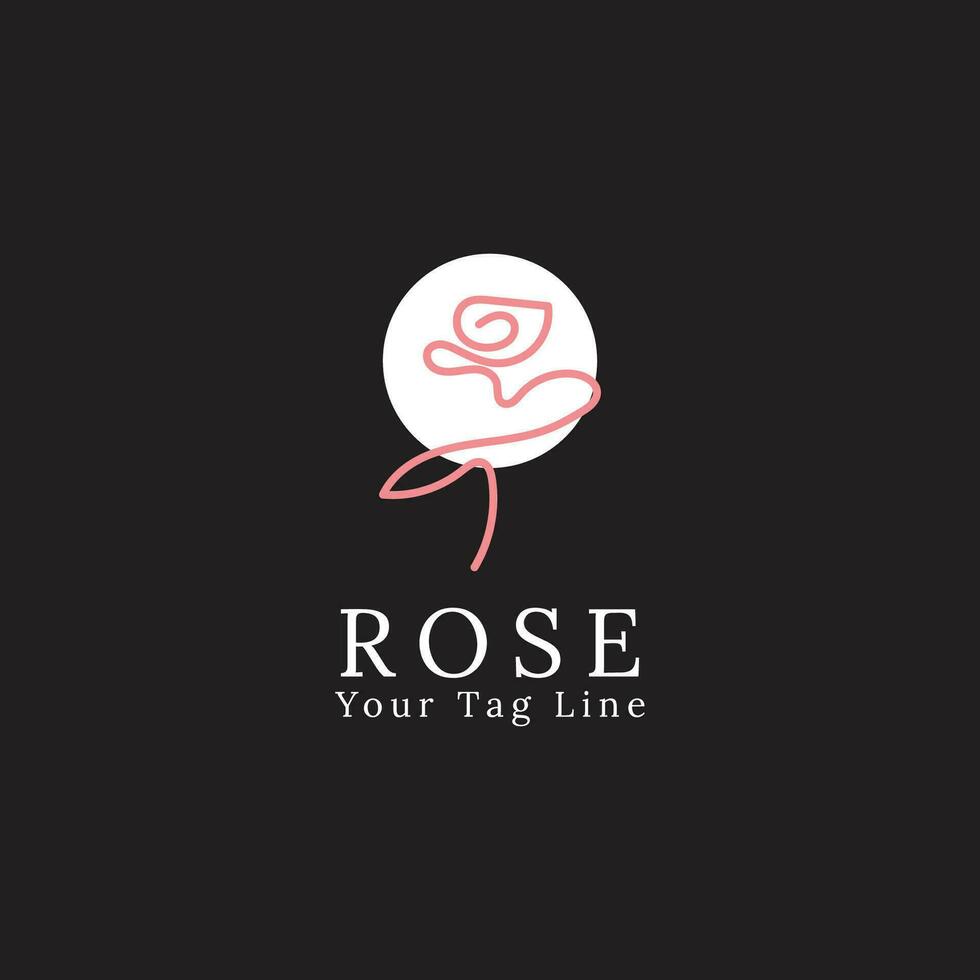 rose flower logo vector icon illustration