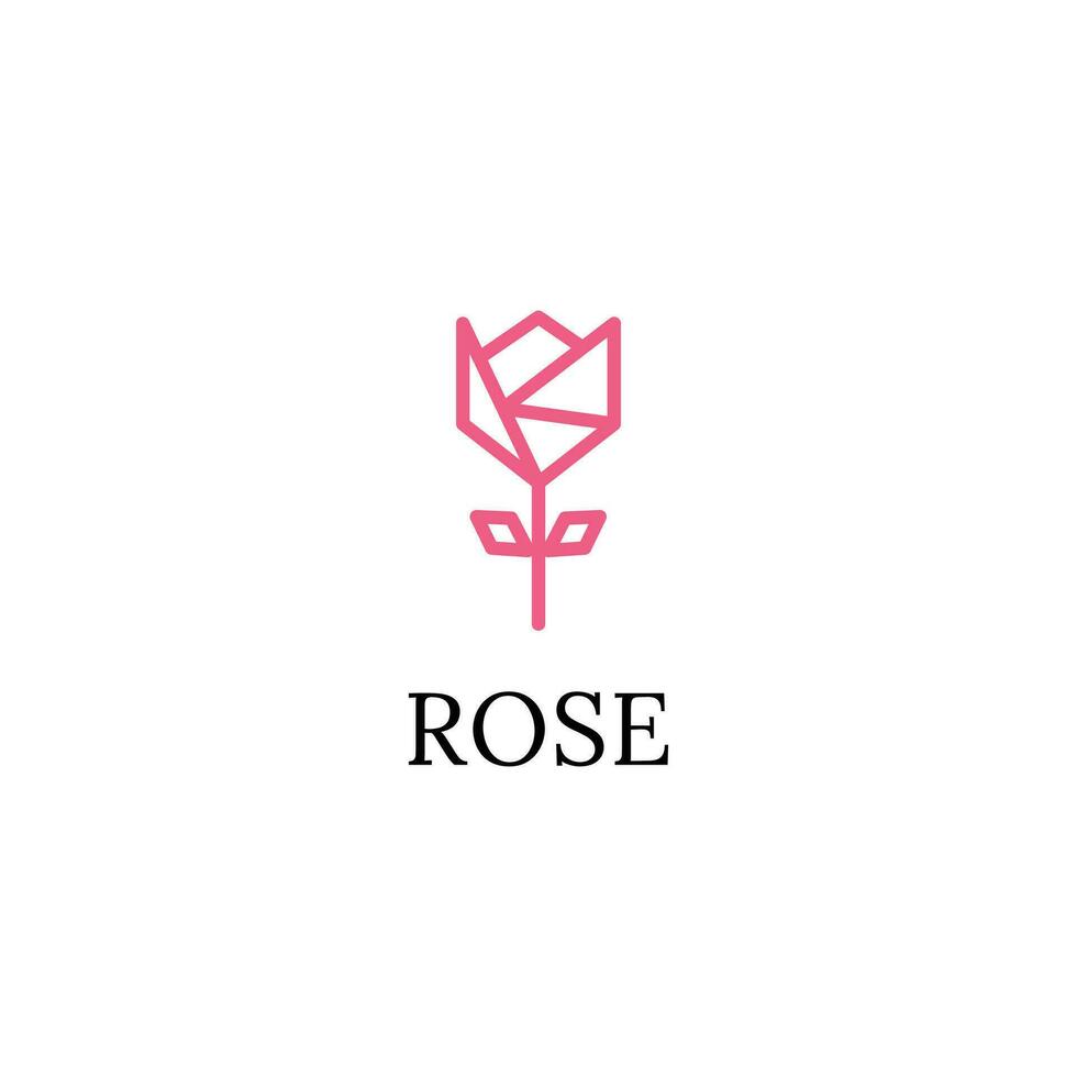 Rosa flor icono vector adecuado para productos cosméticos, spa, belleza.