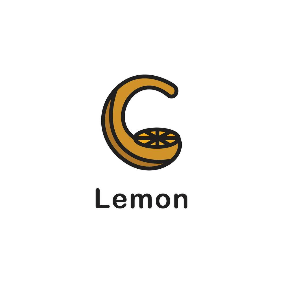 letter c lemon simple logo vector
