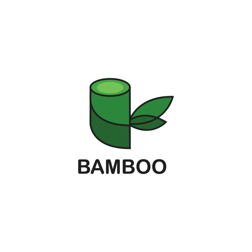 bambú logo modelo sencillo vector