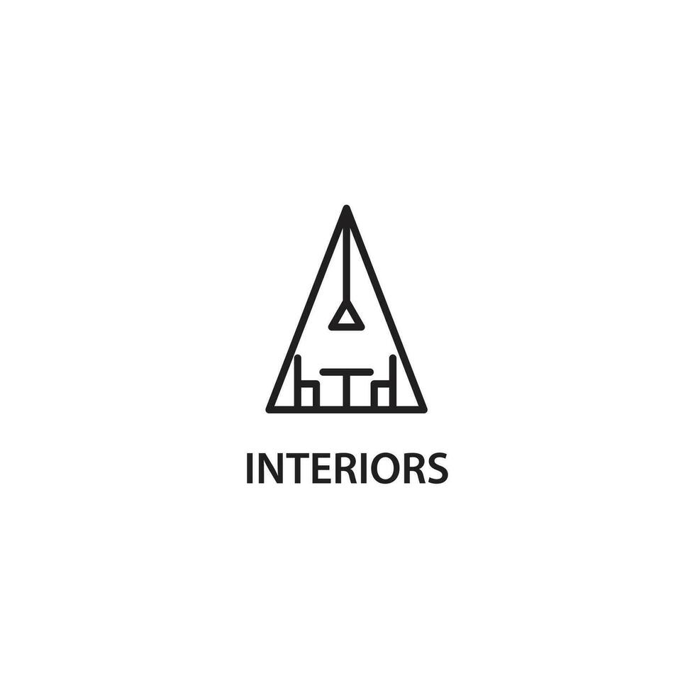 Home interior logo, minimalist furniture design template vector