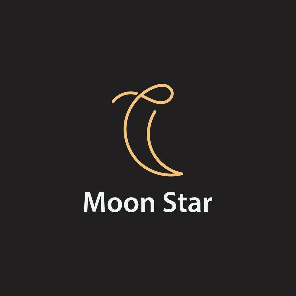 Vector icon crescent moon elegant