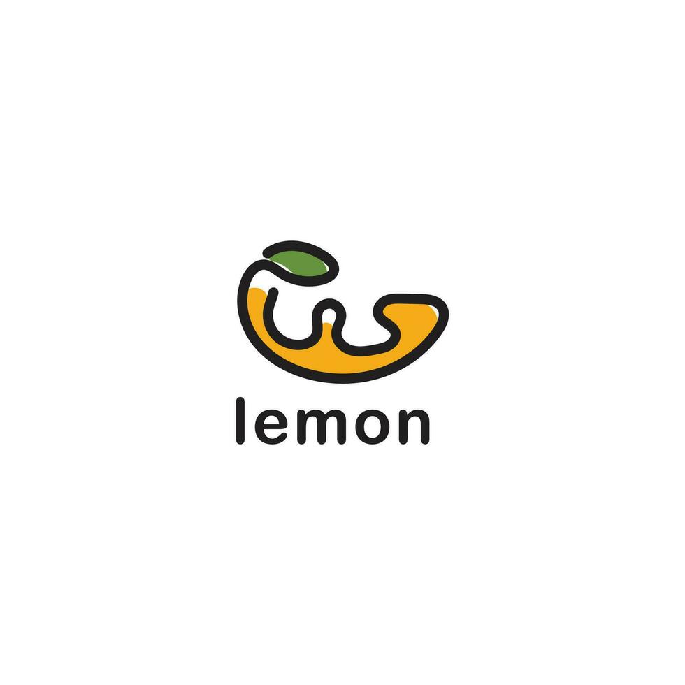 lemon orange logo simple icon vector