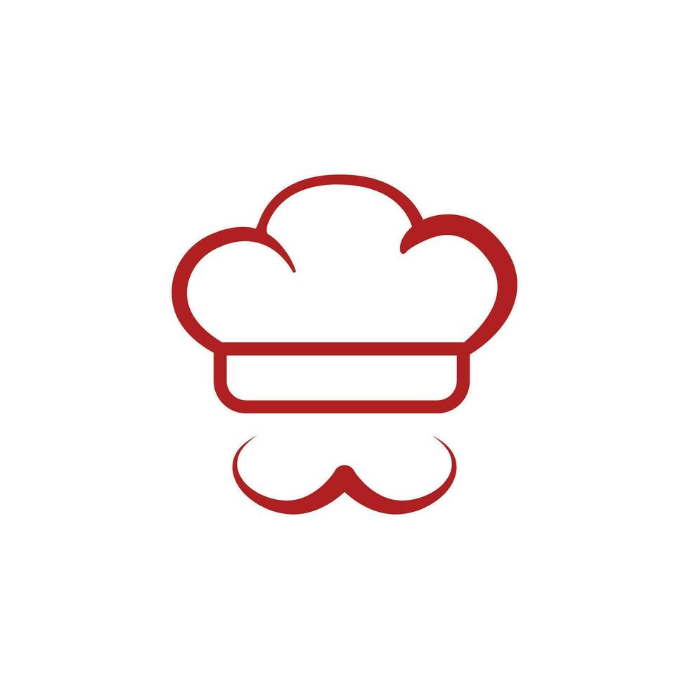 Chef hat logo design icon style line vector