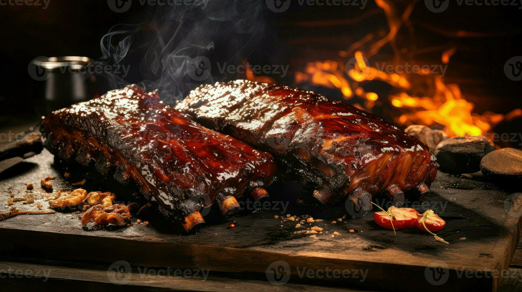 AI generated pork roasted bbq food photo