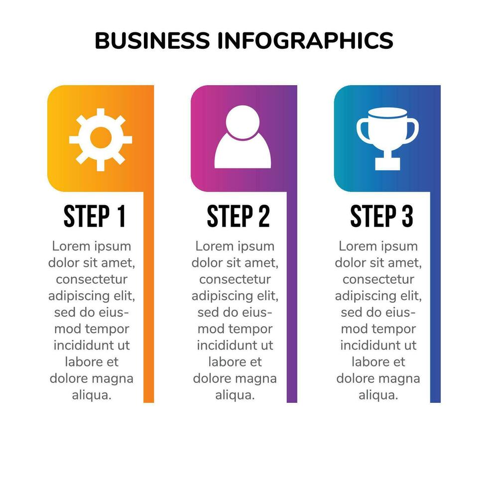 3 creative steps for business infographics design vector