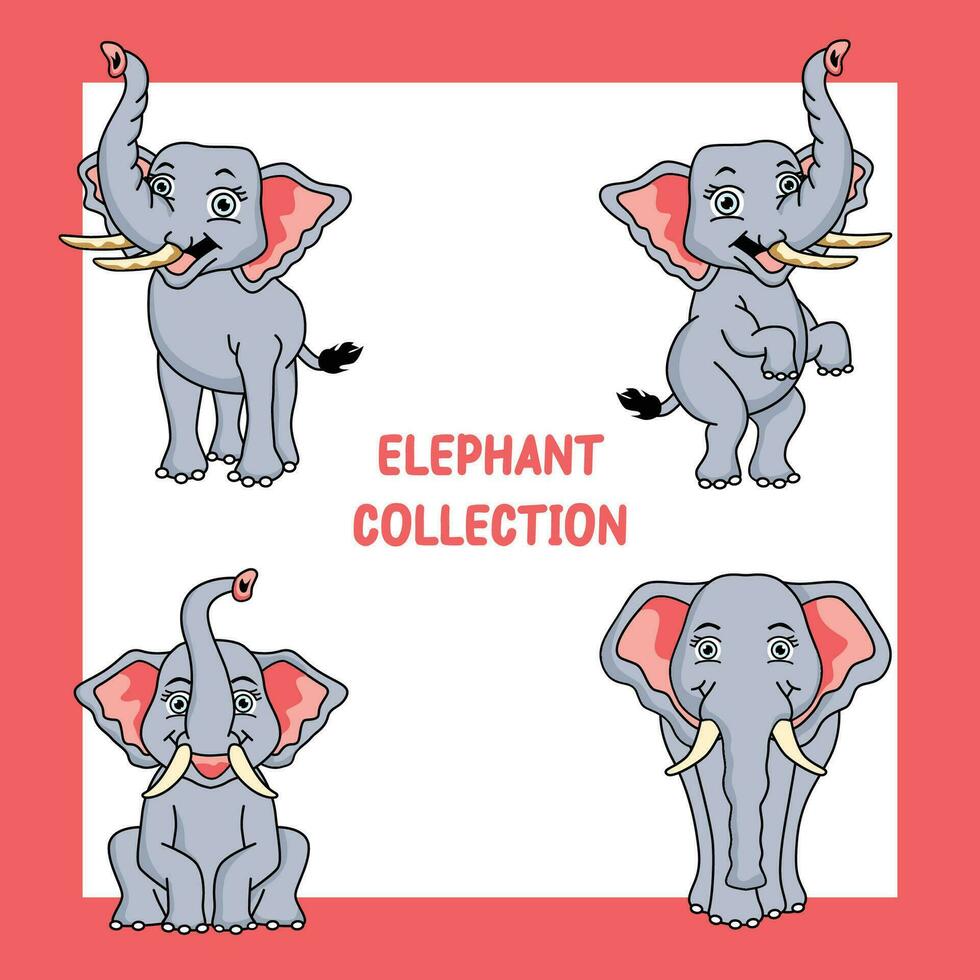 elefante vector conjunto colección gráficos