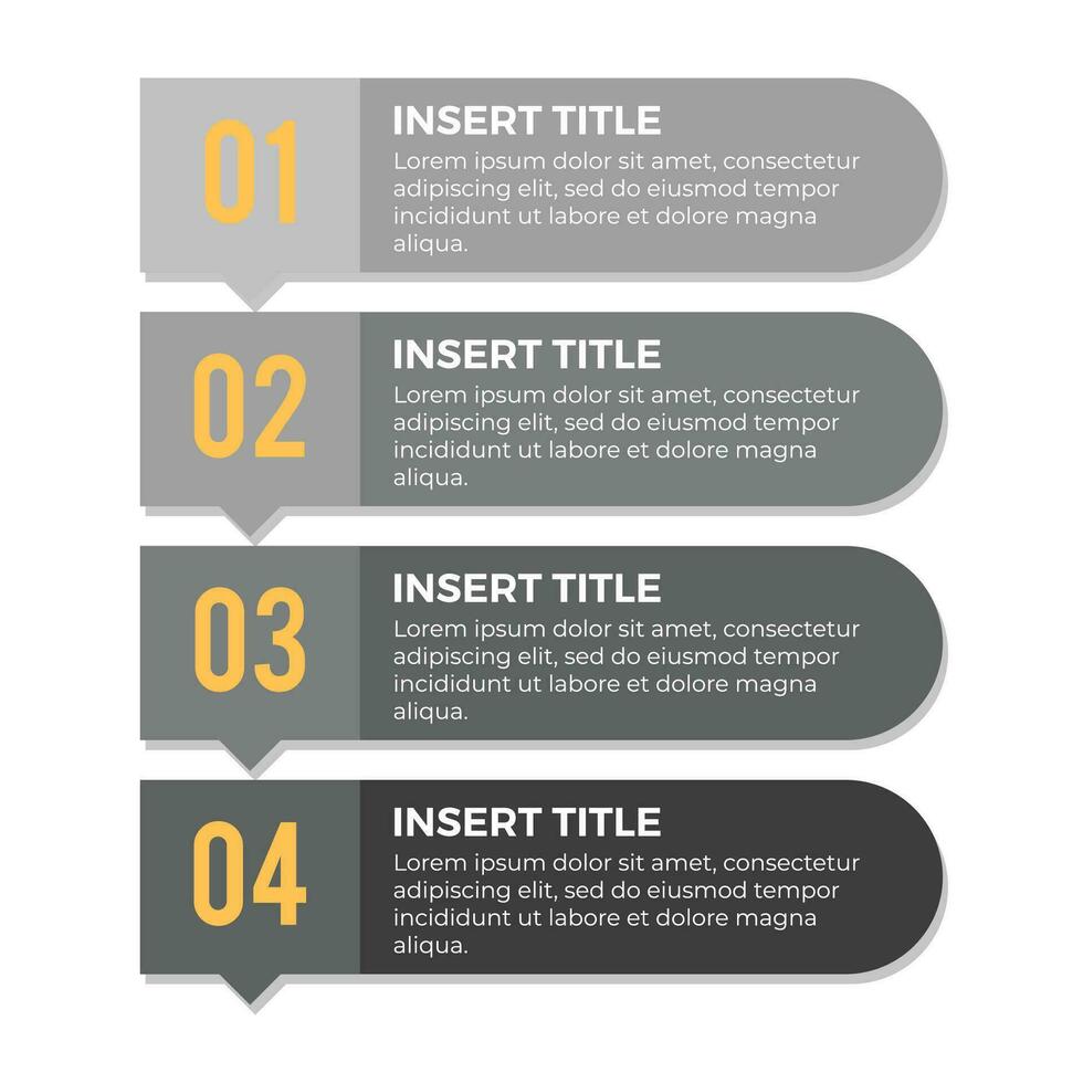 4 creative steps for business infographics in monochrome vector