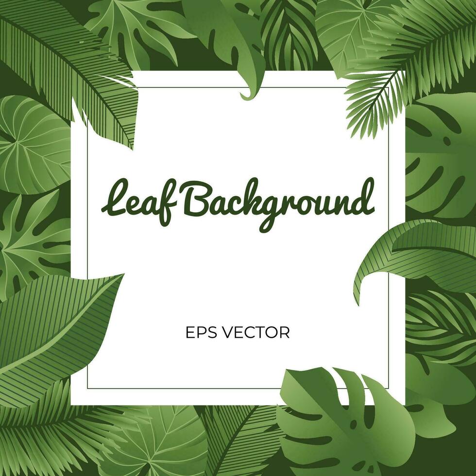 tropical leaf vector jungle style background