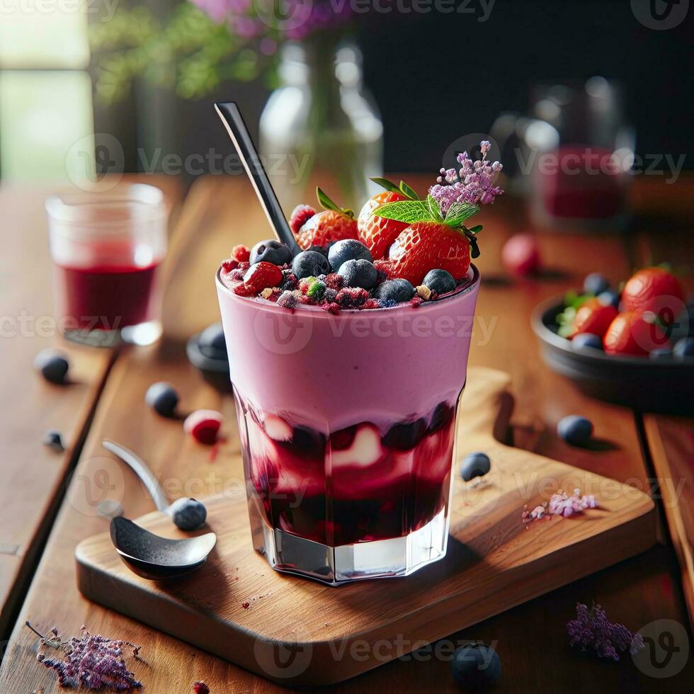 AI generated Delicious fruit juice dessert AI Generative photo