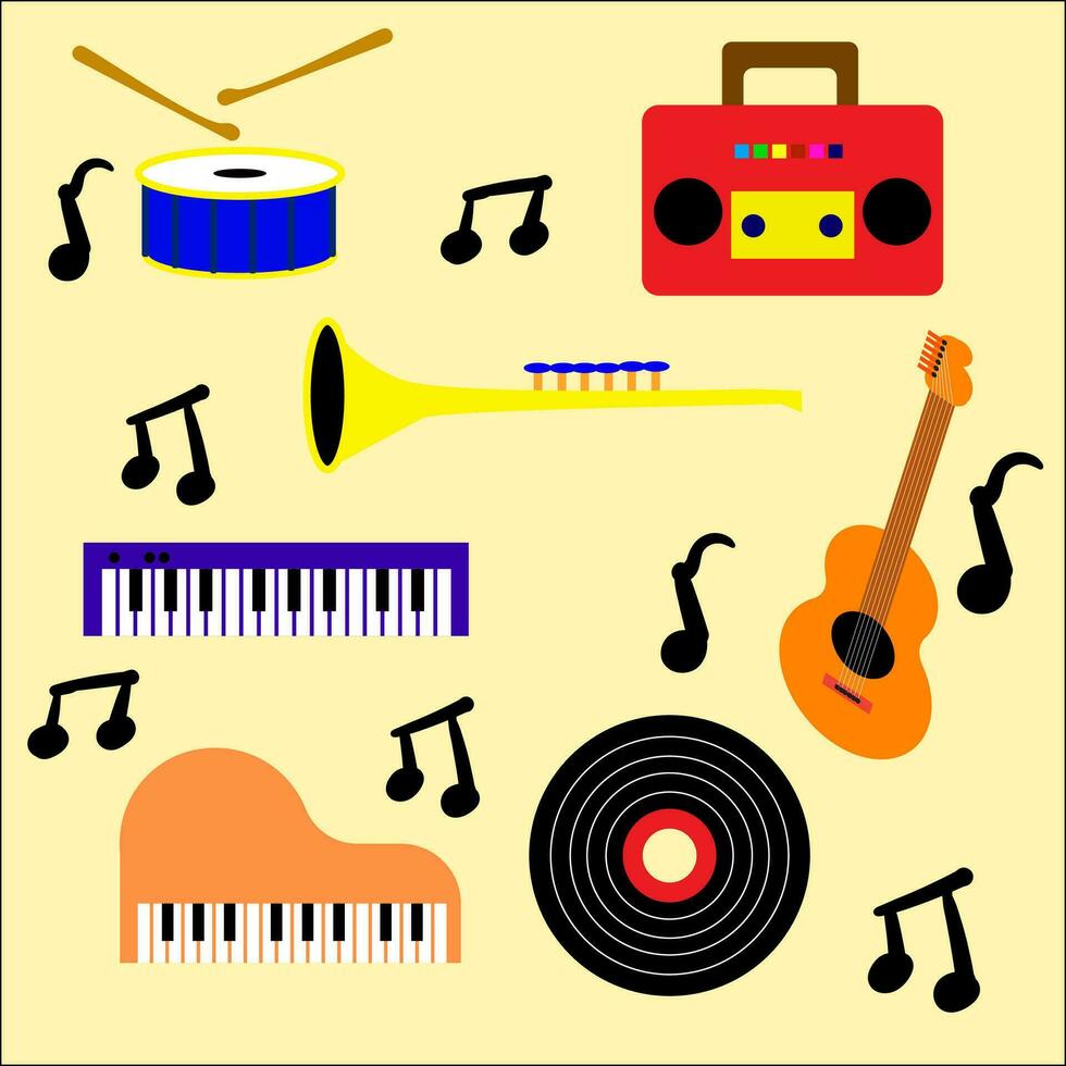 illustration vector graphic music element for banner, poster, template, music design