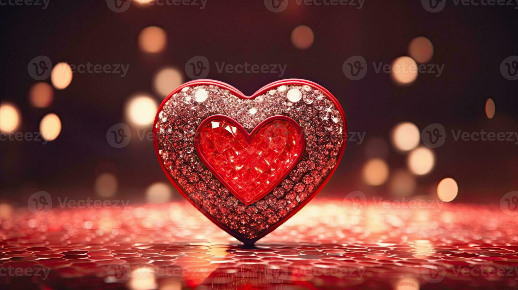 AI generated Glamour sparkle heart on the glitter background AI Generative photo