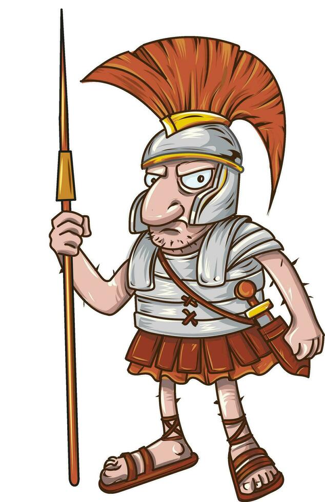 dibujos animados romano centurion . vector ilustración