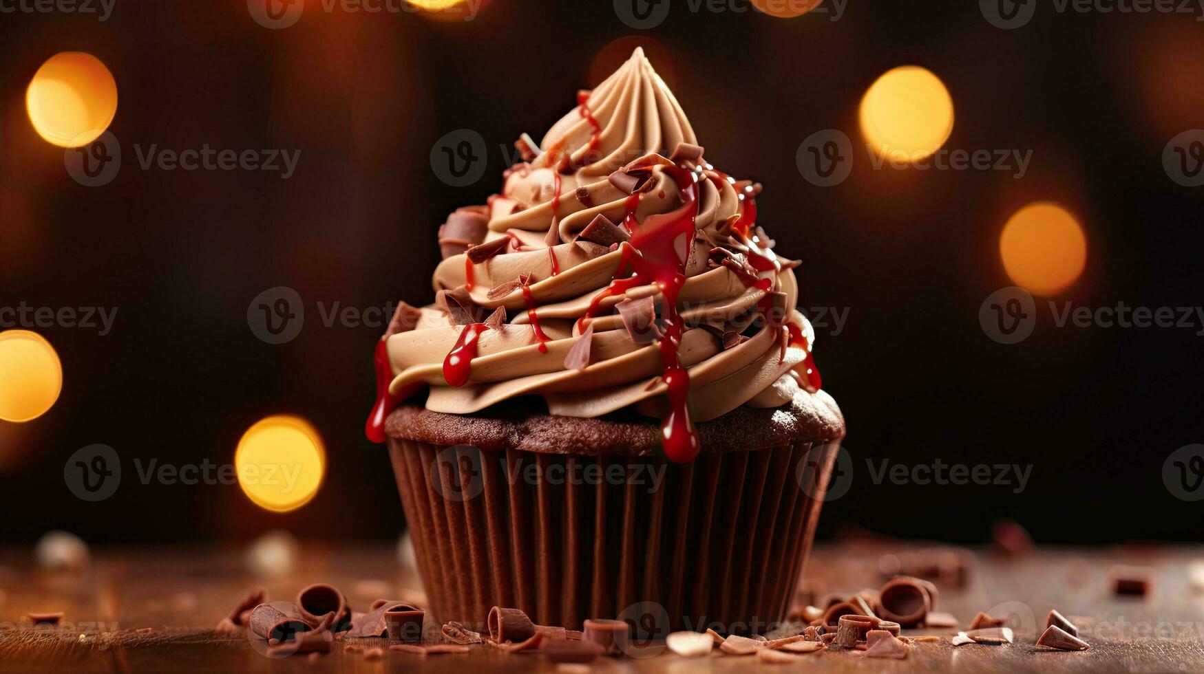 AI generated Sweet and creamy cup cake with cream AI Generative photo