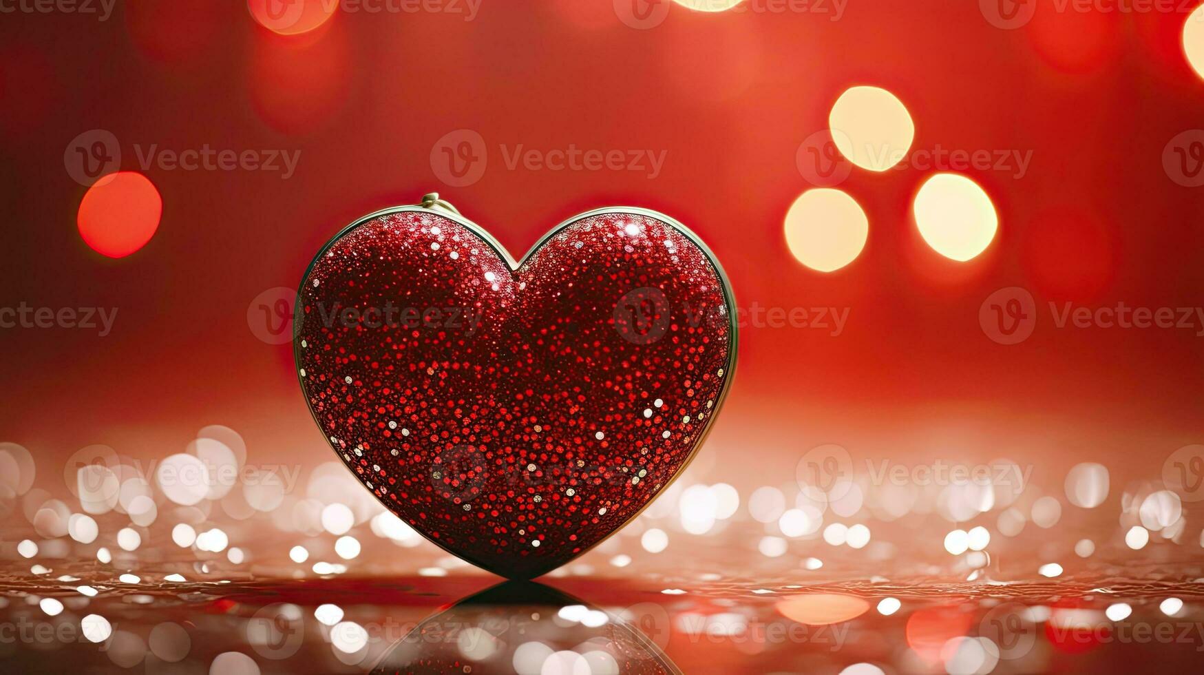 AI generated Glamour sparkle heart on the glitter background AI Generative photo