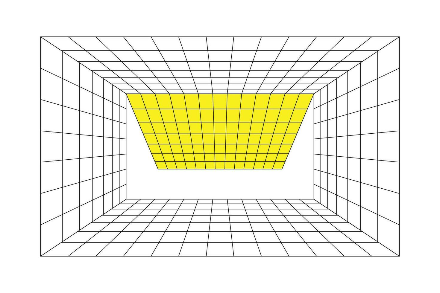 Perspective grid room background vector illustration.