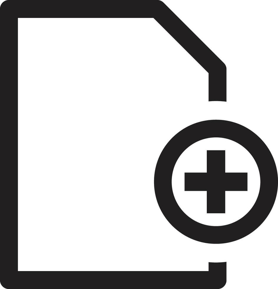 Add document icon vector isolated on white background . New file icon