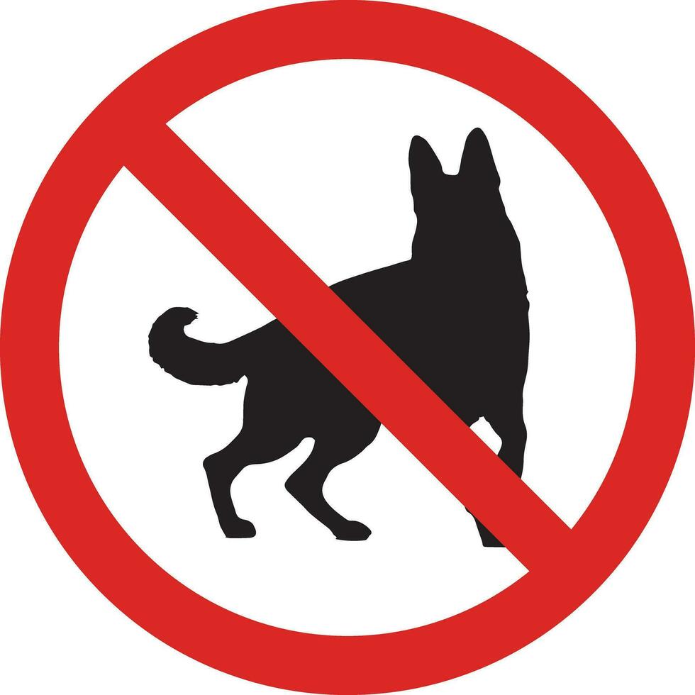 No dog sign . No dogs allowed , prohibition sign. Vector illustration
