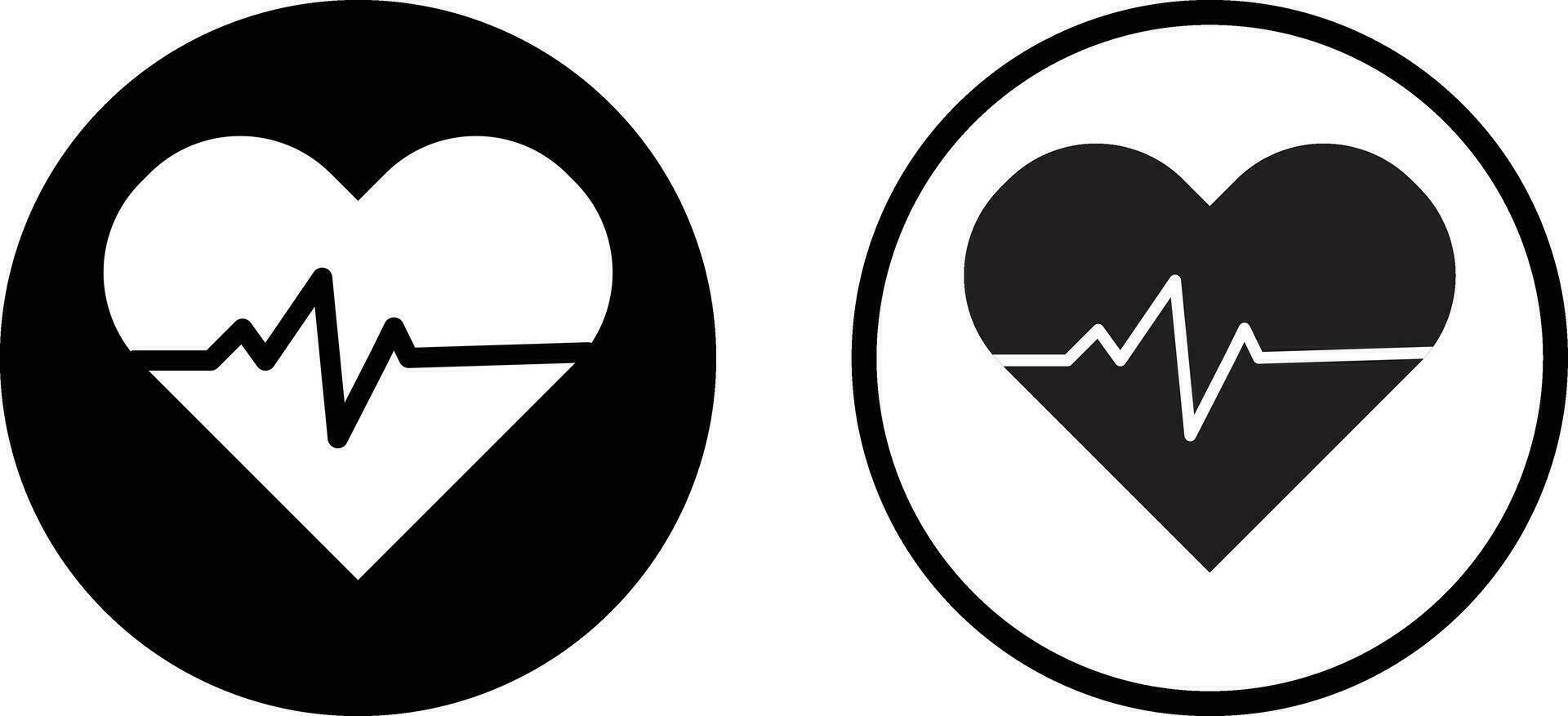 Heartbeat icon set in two styles isolated on white background . Heart beat pulse icon vector