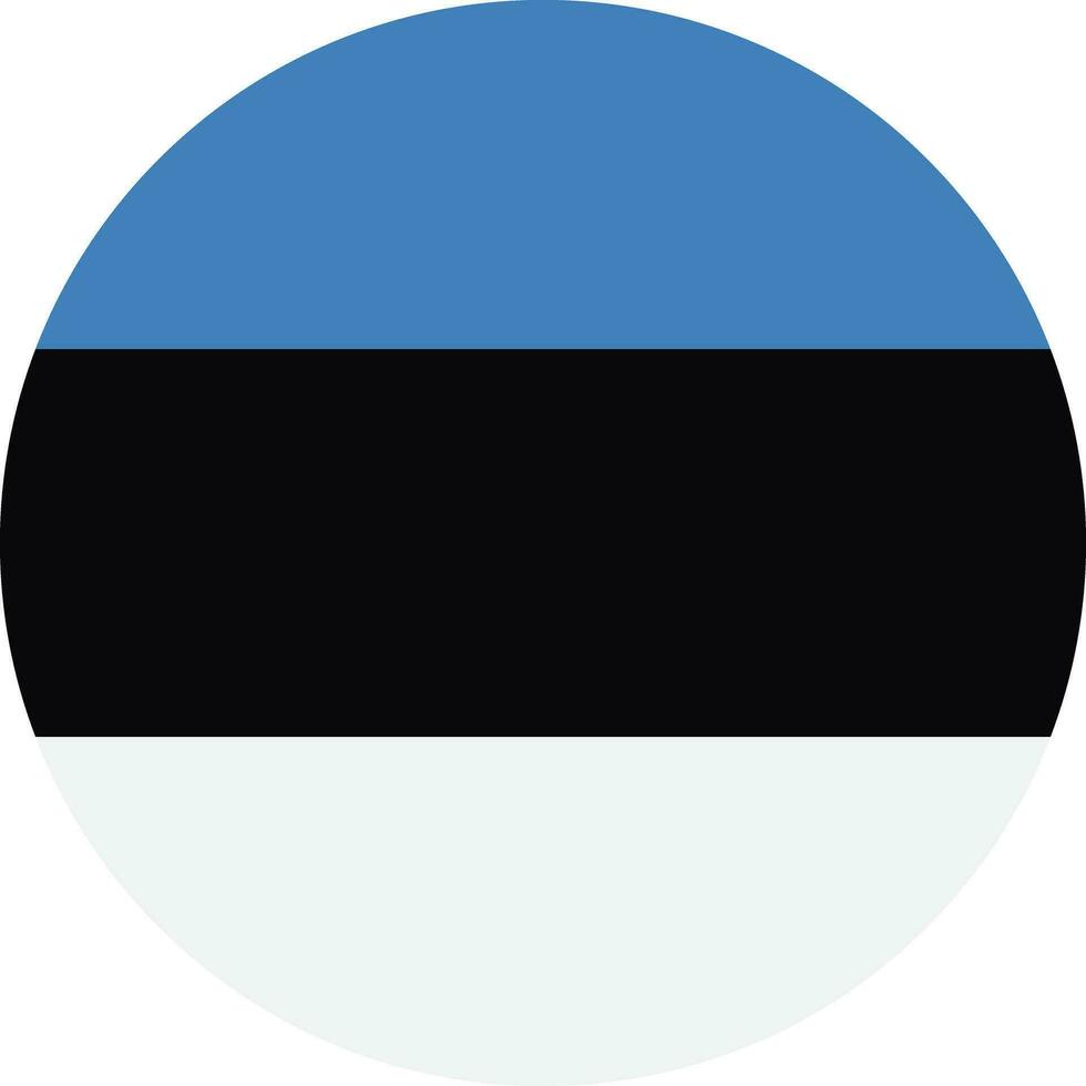 redondo Estonia bandera vector . redondo estonio bandera icono