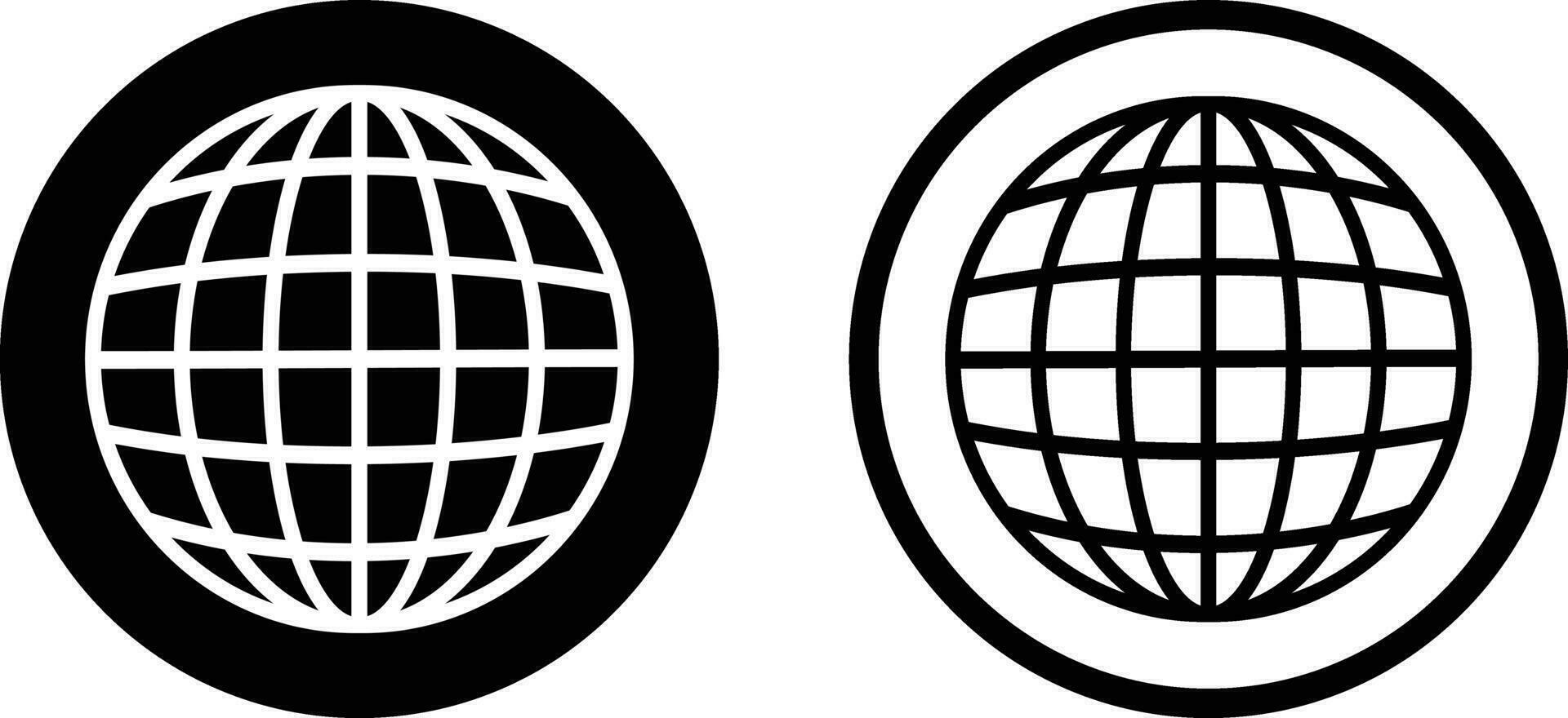 Globe icon set in two styles . World wide web symbol vector . World icon . Go to web symbol icon