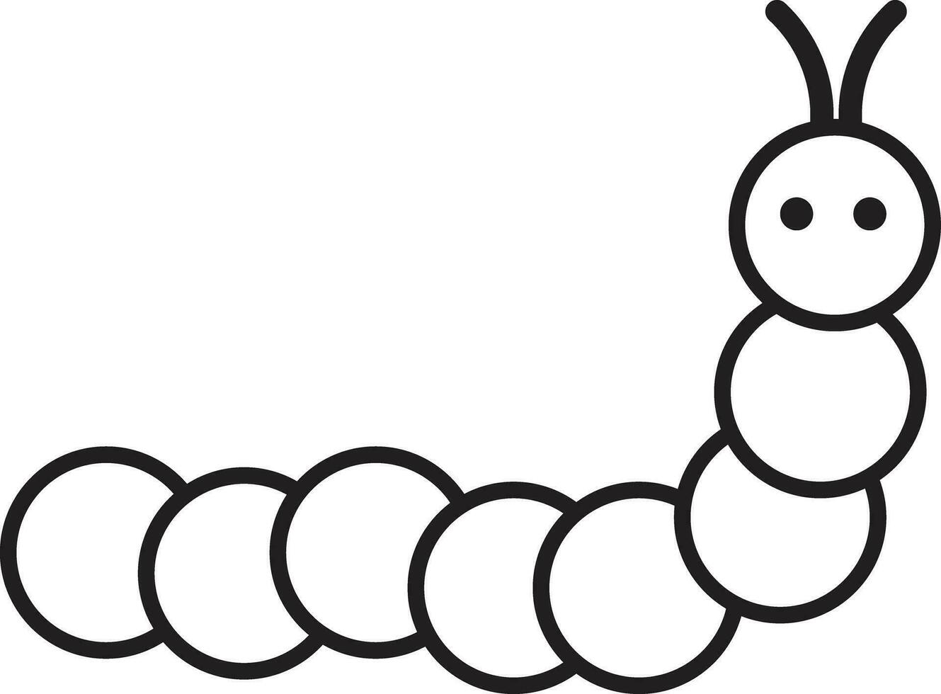 Caterpillar icon isolated on white background . Worm icon . Vector illustration