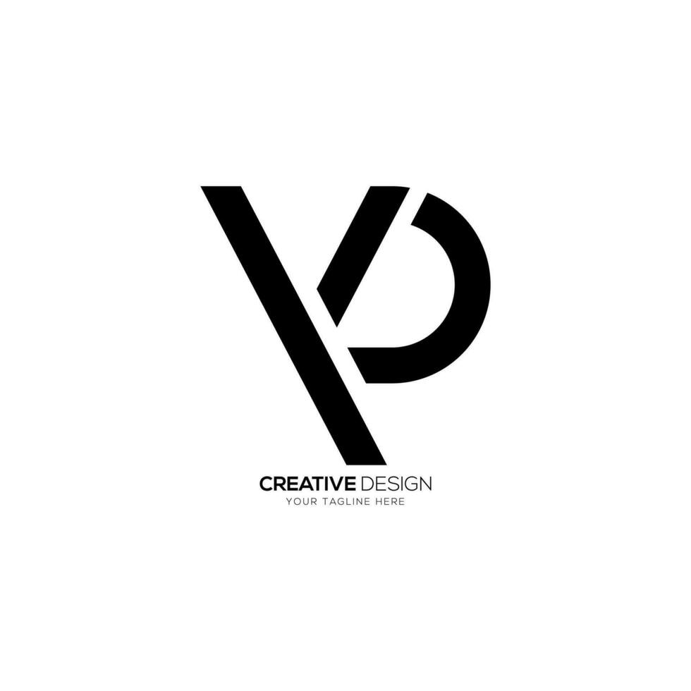 Letter Yp or Yd initial modern creative unique shapes alphabet abstract monogram logo vector