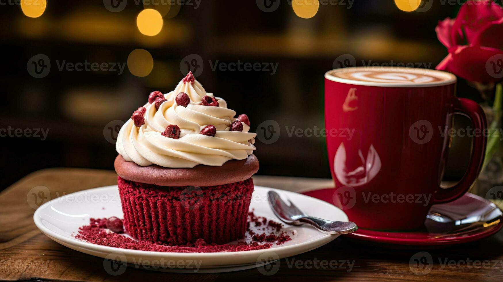 AI generated Sweet and creamy cup cake with cream AI Generative photo